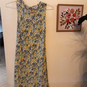 LOFT Floral Maxi Dress - Blue and Yellow